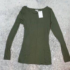 FREE PEOPLE - Large - Green Thin Ribbed Cotton NEW